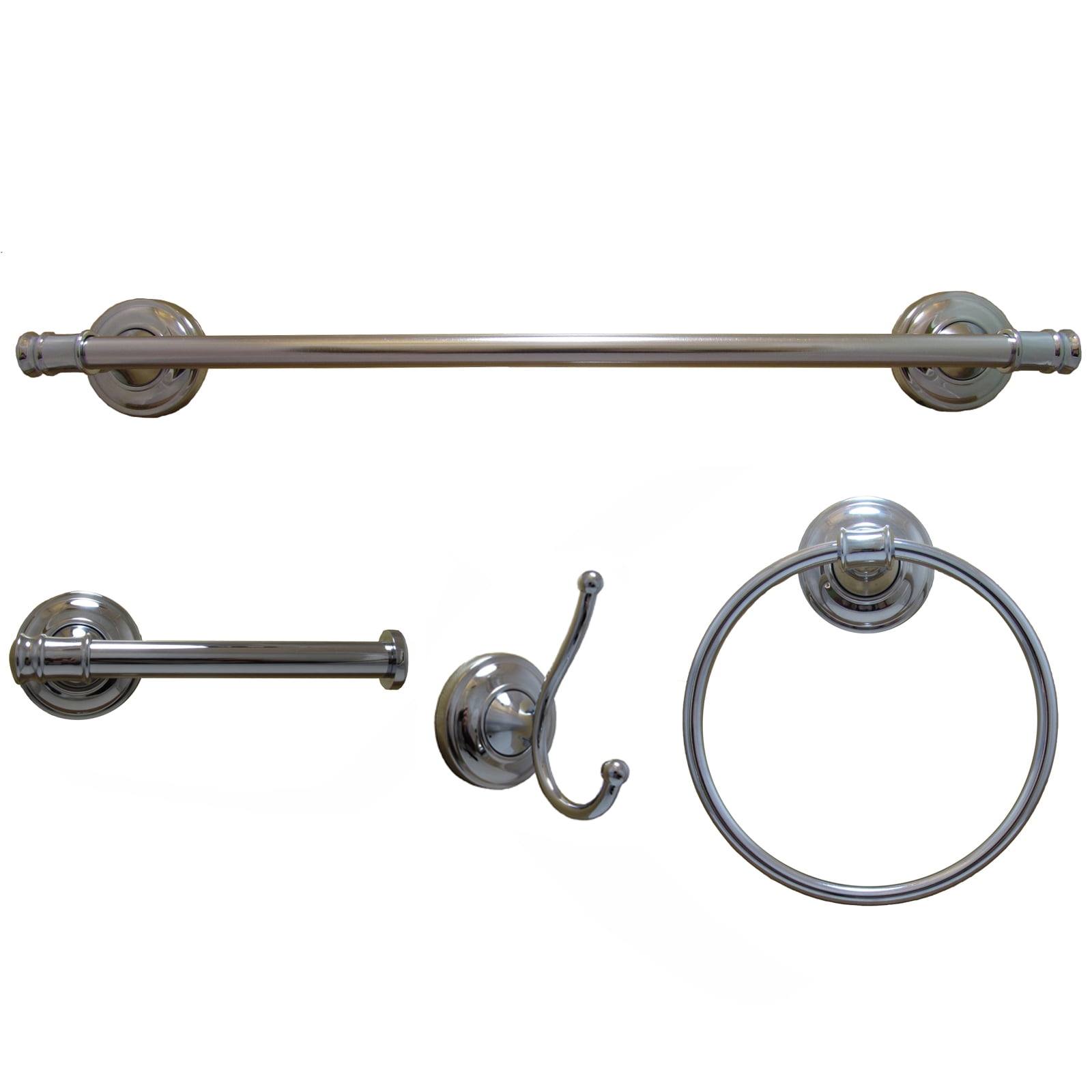 Arista Edgerton Collection 4 Piece Bathroom Hardware Set in Chrome