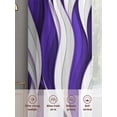 thumbnail image 6 of Purple White Moire Sheer Curtains 72 Inch Length 2 Panels Set, Modern Abstract Art Elegant Voile Window Treatment Rod Pocket Curtains Sheers Drapes for Bedroom/Living Room/Kitchen 52"x72"x2, 6 of 7