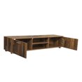 thumbnail image 3 of Walnut TV Stand for 70'' TV Stands, Media Console Entertainment Center Television Table with 2 Storage Cabinet and Open Shelves, for Living Room Bedroom, 3 of 7