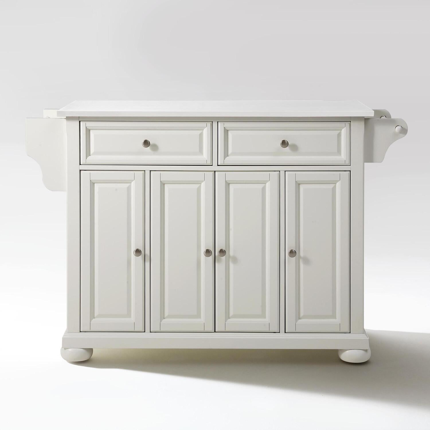 Crosley Furniture Alexandria Wood Granite Top Kitchen Island in White