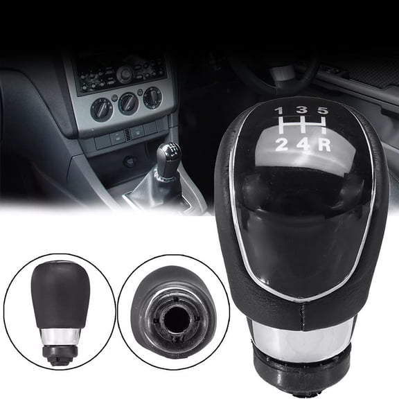 Kairuite 5 Speed Gear Shift Knob Black For Ford Focus MK2 MK3 C-MAX S-Max Fiesta