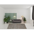 thumbnail image 3 of HomeRoots 486637 8 x 10 ft. Striped Handmade Leather Rectangle Area Rug, Fossil, 3 of 5