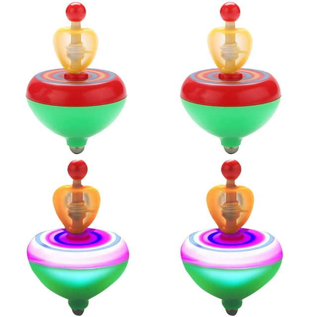 4PCS Spinning Top Creative Funny Light up Interactive Peg-top Spin Gyro for Kids