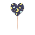 thumbnail image 1 of Patrón de dibujos animados luna Noche personificacion Etiqueta del corazón de la bandera del palillo de dientes, 1 of 3