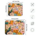 thumbnail image 4 of Yayeee Dish Drying Mat for Kitchen Counter 16"x18" Microfiber Absorbent Pad, Orange Cityscape Painting, 4 of 7