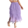 thumbnail image 3 of Womens Irregular Mesh Tulle Skirt High Waist Versatile Slimming Layered Tutu Skirt XL, 3 of 6