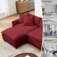 thumbnail image 4 of Liangfu Modular Sectional Sofa with Movable Ottoman - Premium Chenille Fabric, Convertible L-Shaped Couch Chaise for Living Room, 300 lbs Capacity Red, 4 of 9