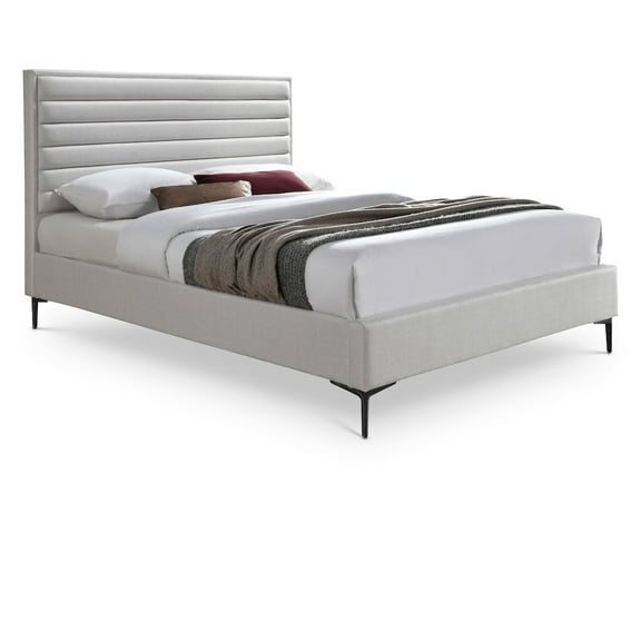 Meridian Furniture Hunter Cream Linen King Bed