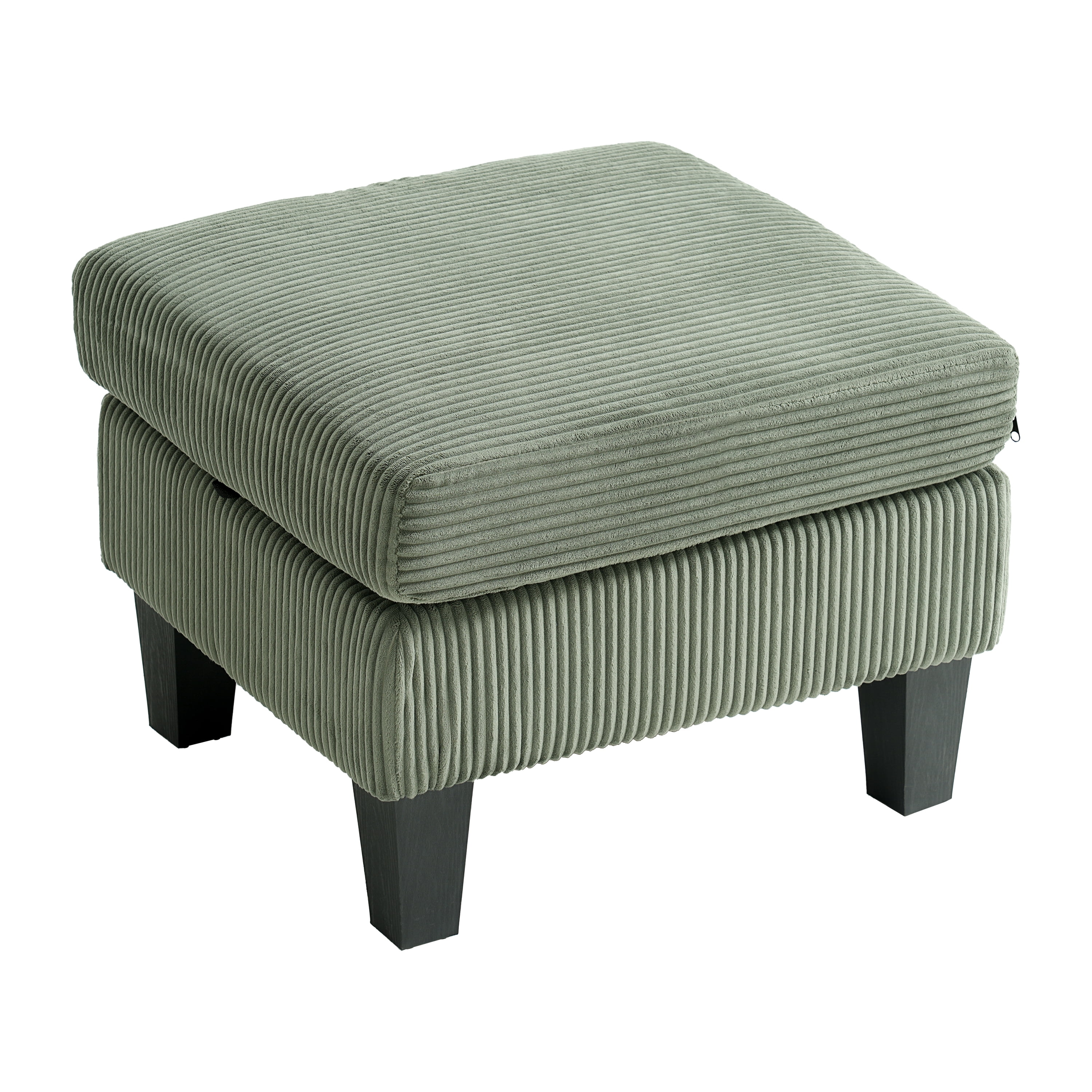 Gewnee Modular Sectional Chaise Sofa,3-Seat L-Shaped Corduroy Upholstered Couch With Detachable Storage Ottoman,Modern Couch For Living Room,Apartment,Olive Green