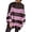 Lilac, variant on Womens Oversized Striped Sweater Mock Neck Chunky Knit Lantern Long Sleeve Fall Trendy Tunic Sweaters Top