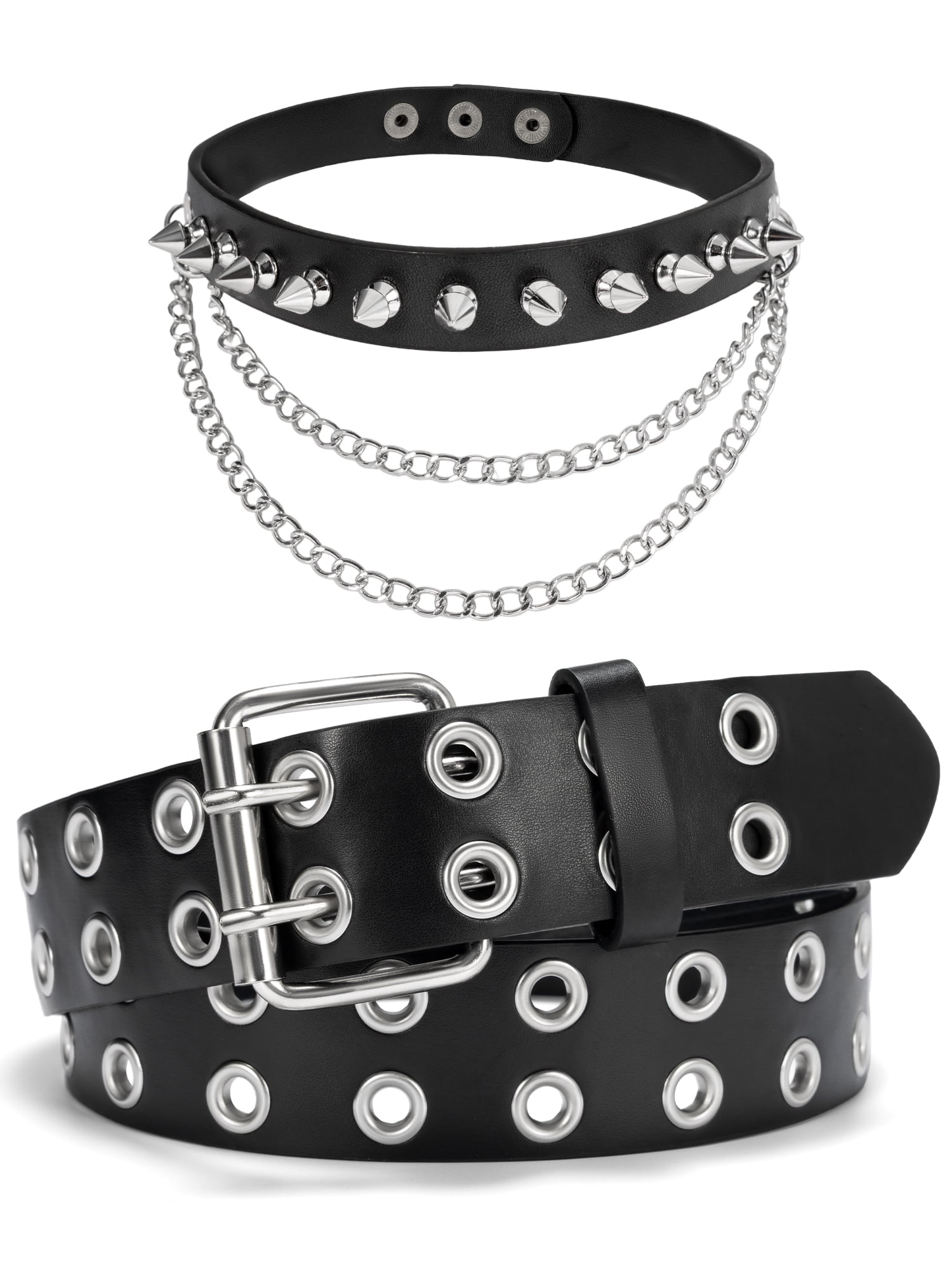 Star Studded Rivet Camouflage Belts Y2K Punk Hip Hop Faux 
