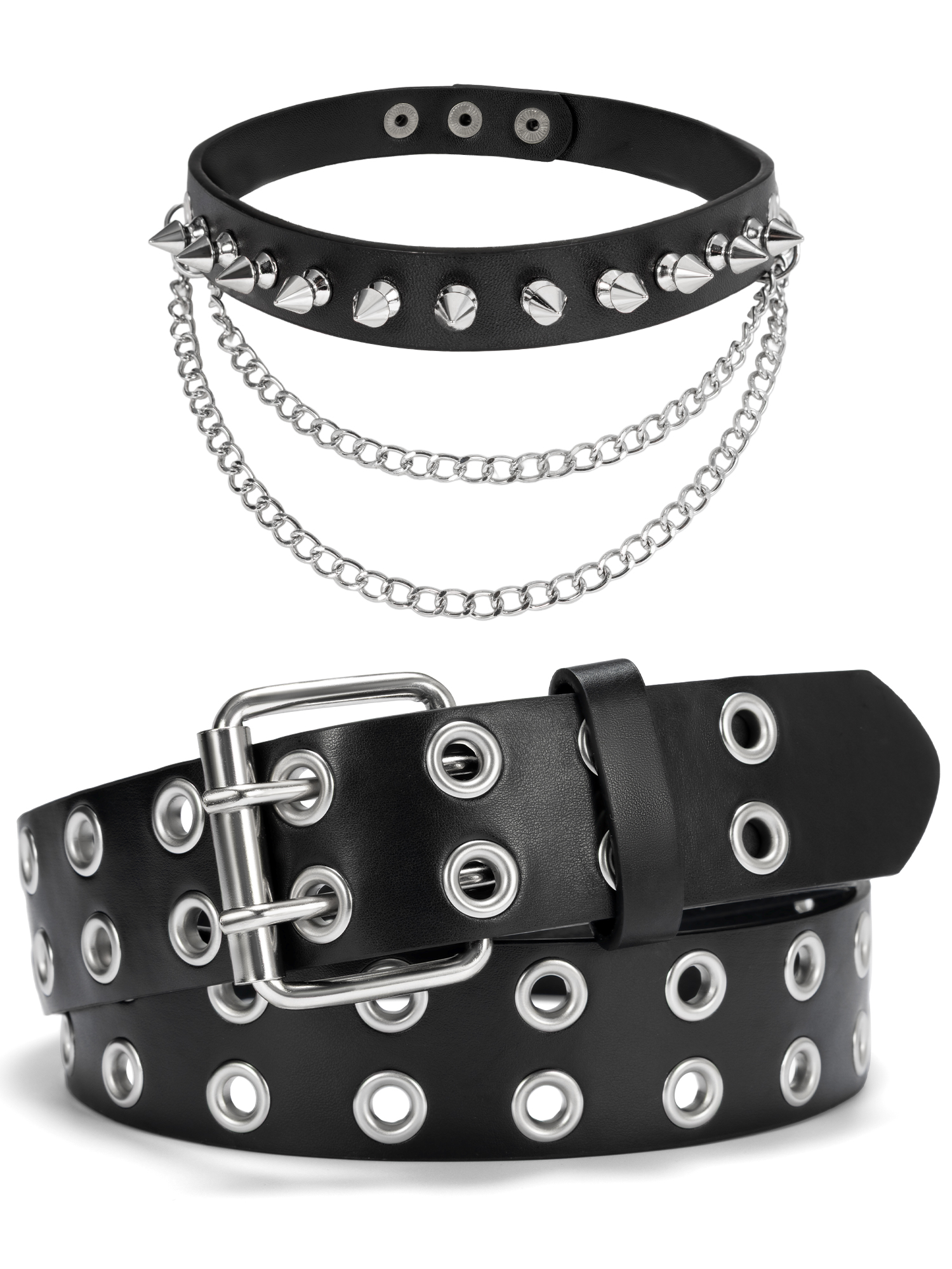 6978 Womens 1 3/8 Inch Wide Basic Bridle Belt, Large CTM 1 3/8 Inch Wide Basic Bridle Belt Twin Pack (Women  main image 2