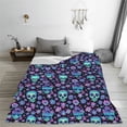 thumbnail image 5 of Pofeuu Funny Skull Flower Print Ultra-Soft Micro Fleece Blanket,for Bed Or Sofa,All Season Throw Blankets Flannel Blanket-40"x30", 5 of 7