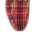thumbnail image 3 of SAM EDELMAN Womens Red Plaid Embellished Padded Loraine Block Heel Slip On Loafers 9.5 M, 3 of 3
