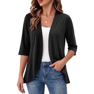 Anygrew Women's Open Front Cardigan, 3/4 Sleeves