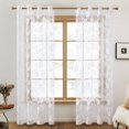 thumbnail image 6 of Deconovo Sheer Curtains Voile Grommet Curtains for Bedroom 52"x72". 2 Panels, Flower Pattern, 6 of 6