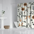 thumbnail image 3 of Floral Shower Curtain Watercolor Botanical Bathroom Decor Rustic Flower Design Fabric Bath Curtain for Tub Country Style Home Accessories with Hooks，84x72in(210x180cm), 3 of 5