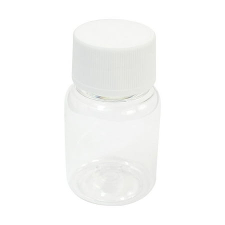 

50ml Wide Neck White Transparent Plastic Cylinder Shape Chemistry Storage Bottle (white + Transparent color)