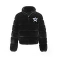 thumbnail image 2 of Women's-Cuce Black Dallas Cowboys Faux Fur Full-Zip Bomber Jacket, 2 of 3