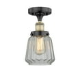 thumbnail image 3 of Innovations Lighting  Chatham - 1 Light 7" Semi-Flush Mount Clear/Black Antique Brass, 3 of 5