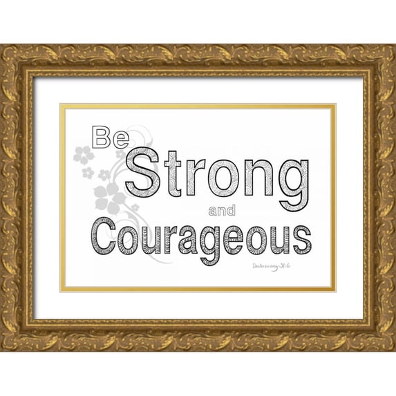Murdock, Ramona 24x17 Gold Ornate Wood Framed with Double Matting Museum Art Print Titled - Be Strong
