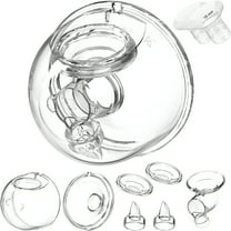 XIRQI Wearable Breast Pump Replacement Parts, Milk Collector Cup, Compatible with S12 S9, Ilude Duckbill Valve, 24mm Flange, Silicone Diaphragm, Linker, Extra 2pcs 19mm Flange Inserts