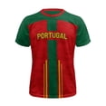 thumbnail image 6 of Mens Soccer Shirt Portugal Jersey Raglan Tops Short Sleeve Graphic T Shirt All Over Star Print Tee Fan Casual Tops TeeL, 6 of 6