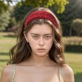 thumbnail image 2 of Unique Bargains 1 Pc Headband Wide Lace Design Hairband for Women Wine Red, 2 of 5