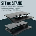 thumbnail image 4 of TechOrbits Standing Desk Converter - 37 Inch Adjustable Sit to Stand Up Desk Workstation, MDF Wood, Ergonomic Desk Riser with Keyboard Tray, Desktop Riser for Home Office Computer Laptop, White 37", 4 of 6