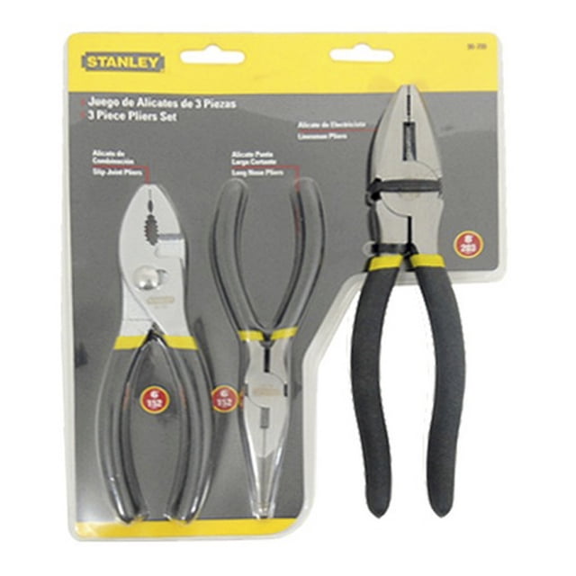 Juego De Pinzas Electricista Mecanica STANLEY 90-709 6 Corte Lateral 6'