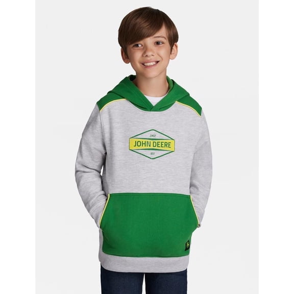 John Deere Boys Graphic Fleece Long Sleeve Hoodie, Sizes 4-18
