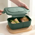 thumbnail image 5 of Silicone Dual Compartment Lunch Box - Microwave Safe 7.87-inch Bento Box with Fat Reduction Design, Perfect for Healthy Meal Prep, 5 of 6