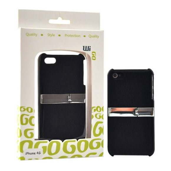 Étui en cuir pour iPhone 4G de Wigo(KICK) – Noir (3456)