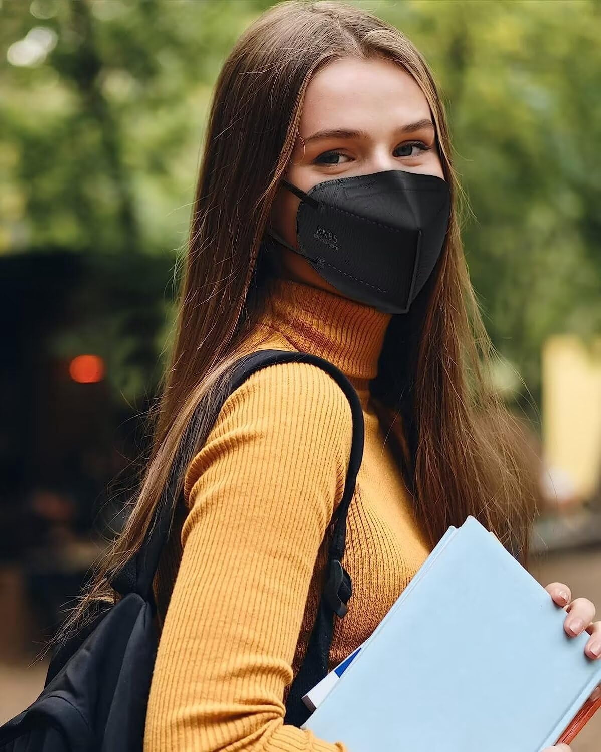 50pcs KN95 Face Mask Black 5 Layer Cup Dust Safety Masks Filter Efficiency≥95% Breathable Elastic Ear Loops Black Masks