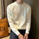 thumbnail image 3 of Suéter de punto grueso para hombre, suéteres de punto blancos informales para hombre, diseñador original, cachemira, reseñas coreanas, ropa popular superior, 3 of 5