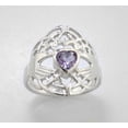 thumbnail image 2 of Celtic Knot and Genuine Amethyst Irish Claddagh Sterling Silver Ring, 2 of 2