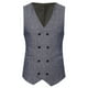 thumbnail image 5 of Traje de chaleco cruzado de lana para hombre Chaleco de negocios retro Pompotops  oipoqjl21783, 5 of 5