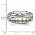 thumbnail image 6 of Titanium Polished Grooved CZ Ring, 6 of 7