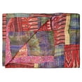 thumbnail image 5 of Taj Hotel Kantha Silk Throw 50x70 Patchwork Cotton Handcrafted, 5 of 5