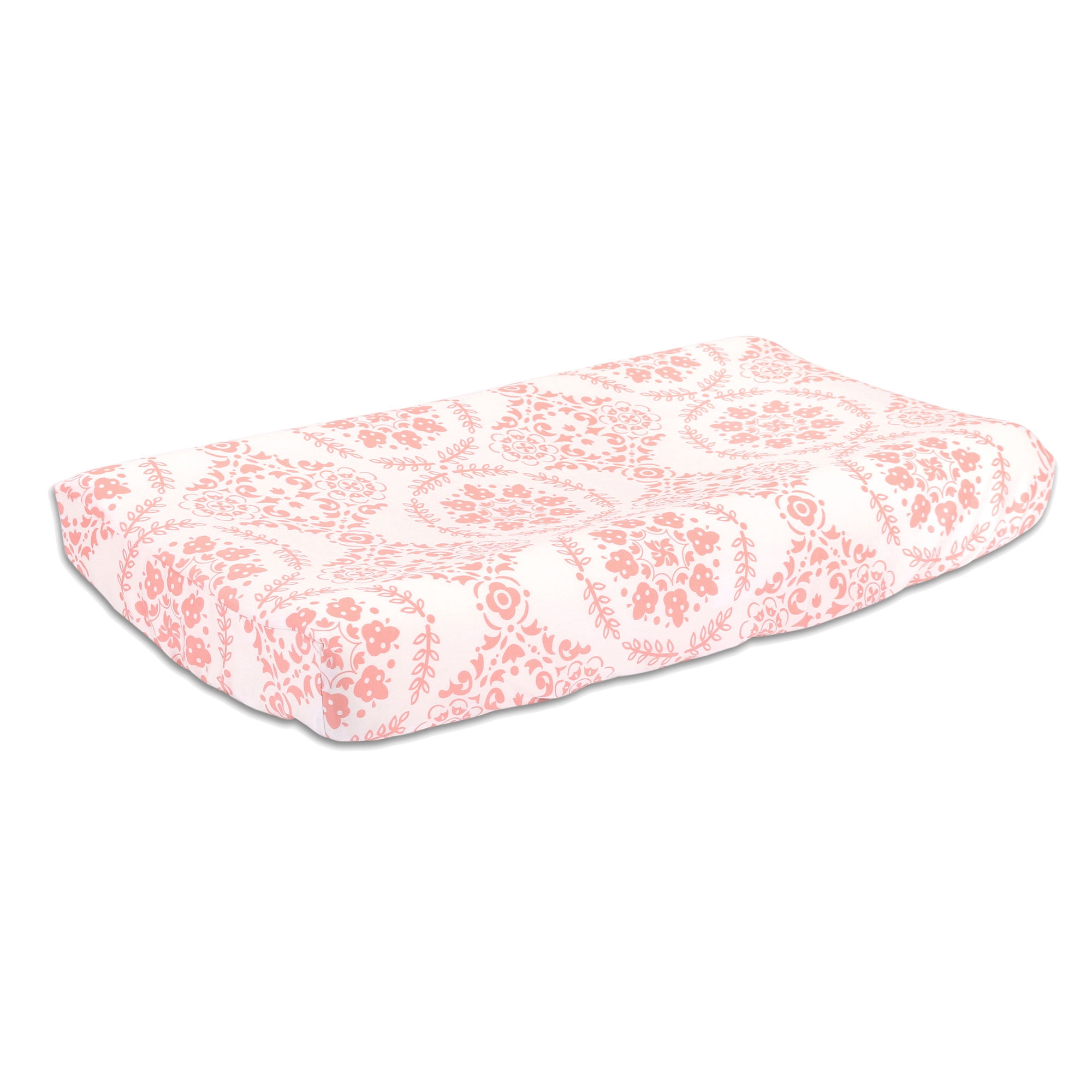 Pink Floral Damask 100% Cotton Changing Pad Cover The Peanut Shell Nursery Decor 