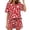 A01 Red, variant on Maqroz Pajama Sets for Women 2 Piece Soft Sleepwear Short Sleeve Top and Shorts 2 Piece Loungewear Floral Print Nightwear with Pockets Comfortable Breathable Pjs Sets Casual Home Wear