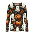 thumbnail image 3 of Halloween Shirts for Women Long Sleeve T-Shirts Funny Graphic Print Casual Loose Comfy Crewneck Tunic Tops Women Fall Outfit, 3 of 4