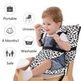 thumbnail image 3 of Silla alta portátil para bebé, asiento de arnés de viaje para alimentación de niños pequeños, arnés de tela lavable de seguridad con correas ajustables, cinturón de hombro, 3 of 5