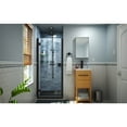thumbnail image 2 of DreamLine Lumen 42 in. D x 42 in. W by 74 3/4 in. H Hinged Shower Door in Satin Black with Black Acrylic Base Kit, 2 of 9
