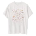 thumbnail image 3 of Camisetas de Manga Corta para las Mujeres Impreso Cuello Redondo Suelto Camiseta, Casual Cuatro Estaciones Blusa para el Hogar, 3 of 3
