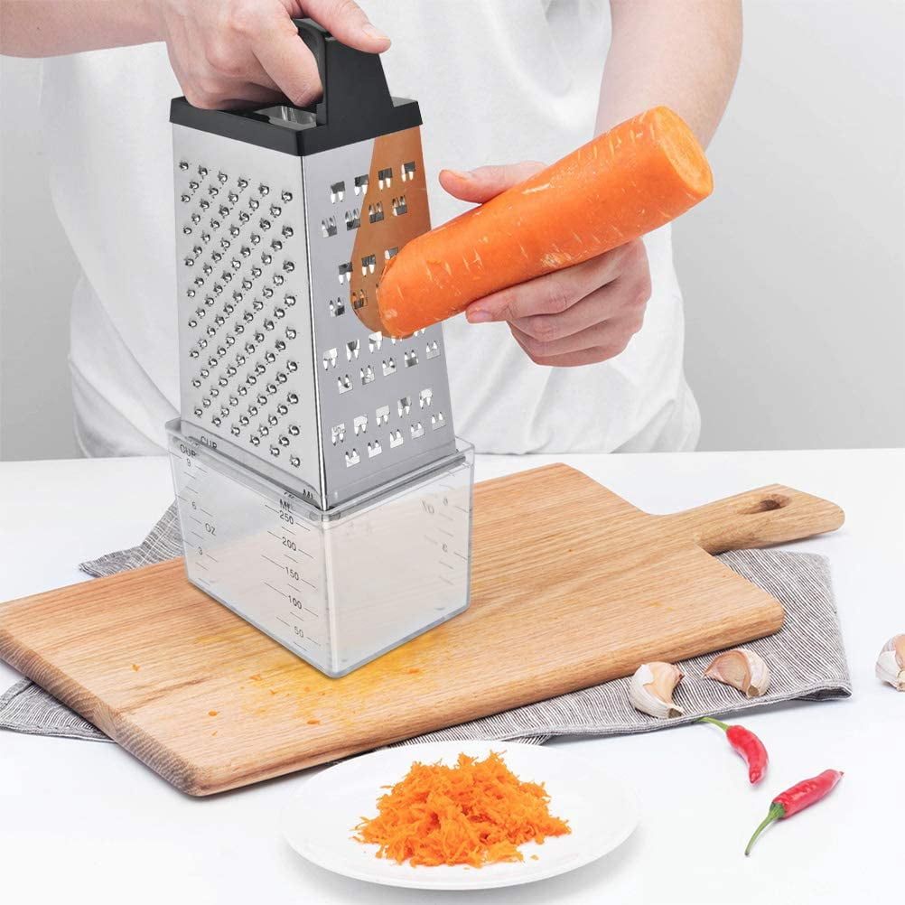 Râpe Carrée En Acier Inoxydable Doré YDware - 4 Fonctions, Hauteur 23,7 Cm, Idéale Pour Légumes, Fromage, Chocolat - 9