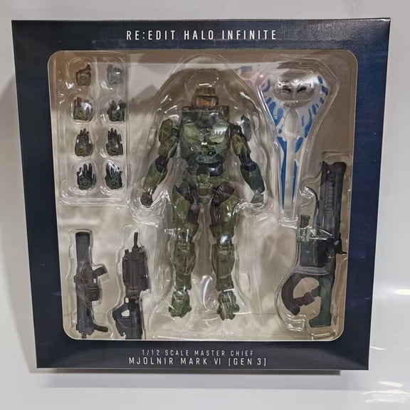 1/12 Sci-Fi Soldier Action Figure, Green Armor Warrior Model with Weapons Accessories