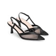 thumbnail image 3 of BLISSFUL STEP Mesh Stiletto Heels Sandals Pointed Toe Pumps for Women Black (Size 5.5), 3 of 7