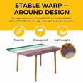 thumbnail image 4 of Purple Green Wood Grain Table Cloths for 3 Foot Rectangle Tables, Rustic Retro Wooden Plank Patio Waterproof Elastic Fitted Tablecloths, Washable Rectangular Table Cover for Camping, 4 of 8