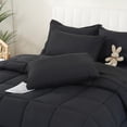 thumbnail image 4 of YEPCLUB Twin Size Comforter Set, 5-Piece Bed in a Bag, Ultra Soft Reversible All Season Bedding Set with Sheets, Pillowcase & Sham, Black, 4 of 6